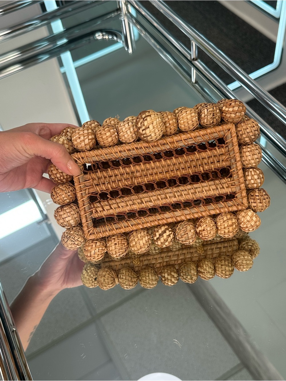 Cult Gaia EOS Rattan Clutch